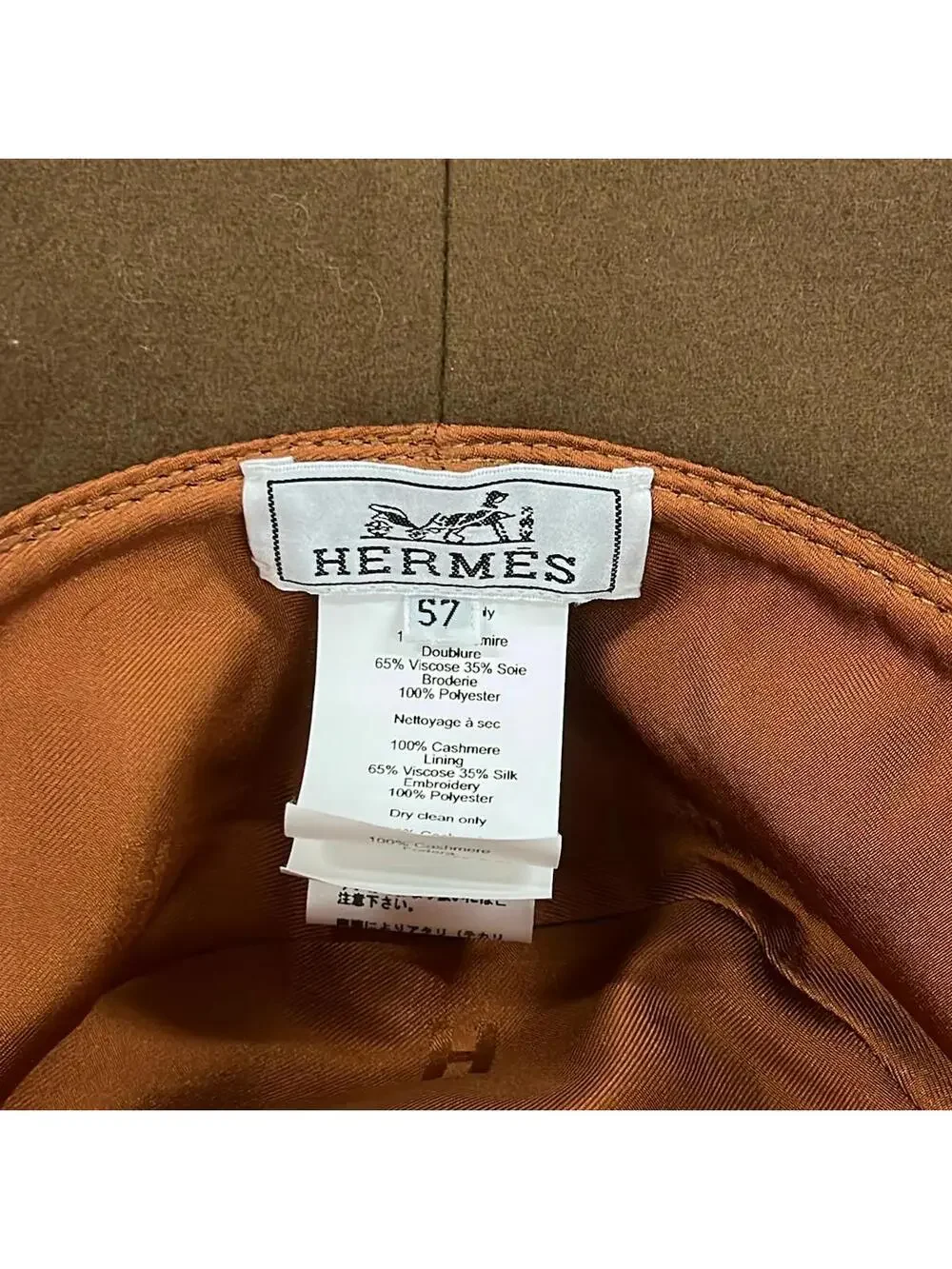 Hermes Dark Brown Cashmere Hat #277663H67B